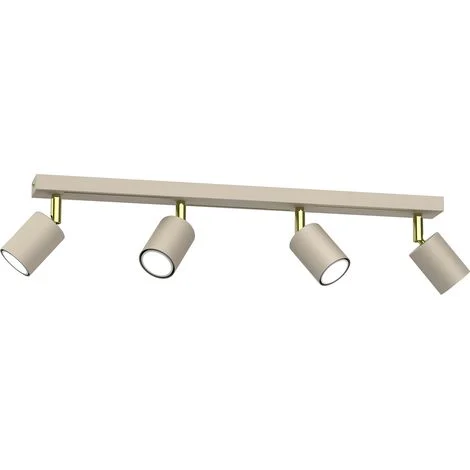 Plafoniera barra 4 faretti crema oro GU10 8W Striper