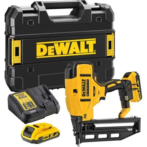 DeWALT Utensili - Chiodatrice a batteria 18 V 32-64 mm, 2 batterie XR da 2,0 Ah, caricabatterie DCN662D2