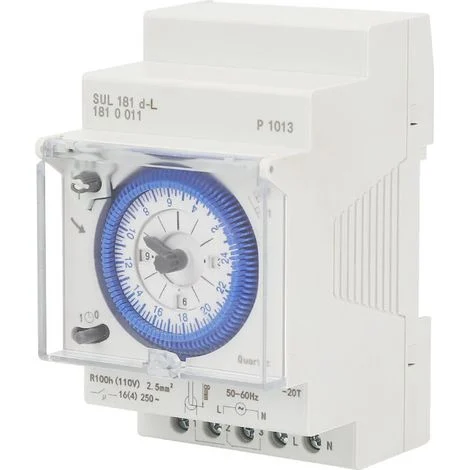 Relè temporizzato SUL181d 220V 24 ore Interruttore di controllo orario industriale per installazione su binario Timer meccanico -Crezuo