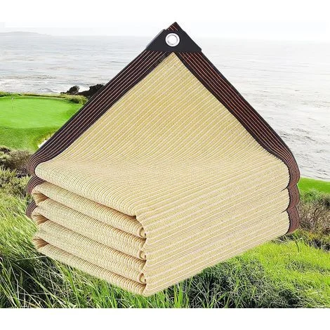 Vela ombreggiante, telo ombreggiante in HDPE per pergole e serre, rete ombreggiante, protezione UV 80-95%, rete ombreggiante per copertura piante/giardino/auto/terrazza/campeggio, beige, 3x4 m