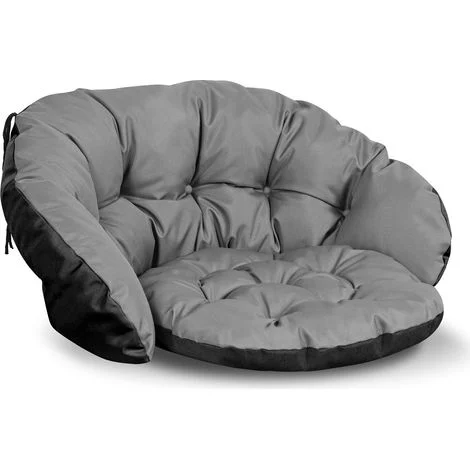 Cuscino da giardino 122x40 cm per sedia, altalena, lampada da appendere, nido di cicogna, impermeabile, grigio