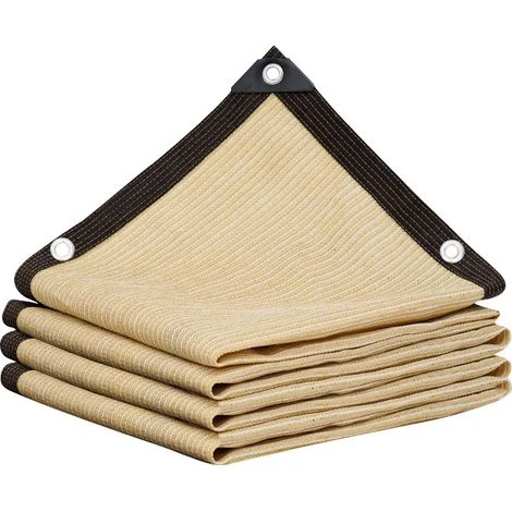 Rete ombreggiante con occhielli, telo ombreggiante a vela UV, telo ombreggiante a vela rettangolare, per pergolato, fiori, patio, prato, esterno, beige, 3×6 m