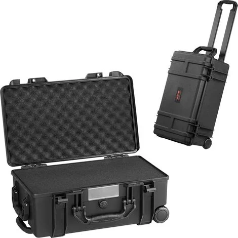 VEVOR Custodia Rigida Resistente alle Intemperie, Custodia Protettiva con Schiuma Pretagliata, Ruote Maniglie Retrattili per Viaggi, Caccia, Custodia Impermeabile IP67 550 x 340 x 240 mm