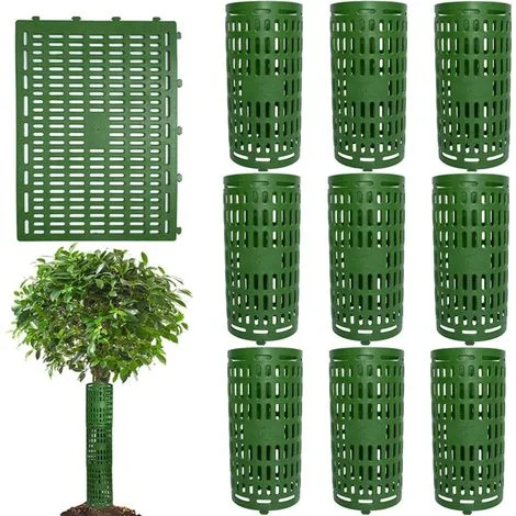 Confezione da 6 protezioni regolabili per tronchi d'albero, in plastica, per piantine, 38 x 25 cm