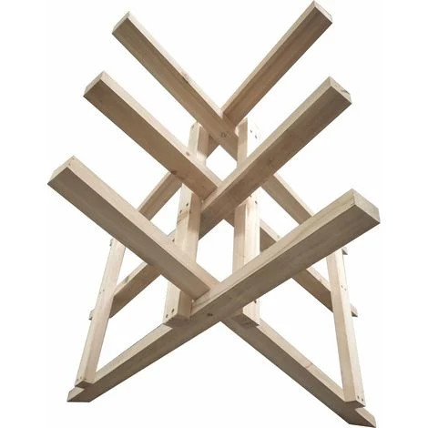 Cavalletto in legno WERKAPRO con 3 supporti per il taglio di tronchi