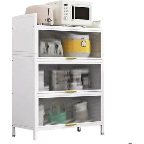 Armadio da cucina - SEVENCOMFORT - 4 ripiani - Metallo - Bianco - 112 cm di altezza