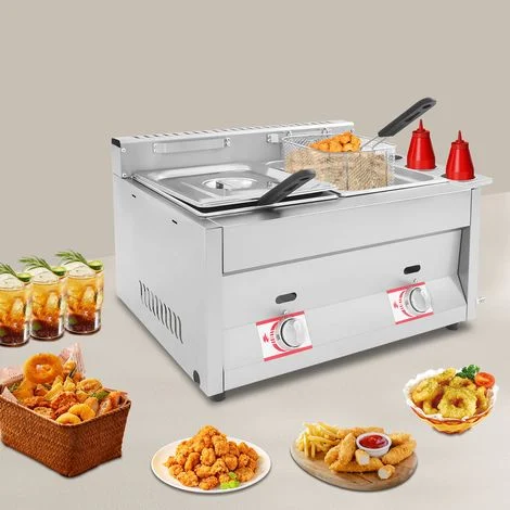 Friggitrice a gas da banco commerciale 12L, friggitrice a gas petrolio liquefatto, cucina USA