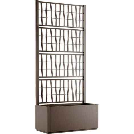 Fioriera con vaso largo cm 80 Spalliera Grigliata separe' alta cm 175 TORTORArampicante modulabile componibile per Esterni Giardini Terrazze separatore ambienti locali commerciali per piante e fiori