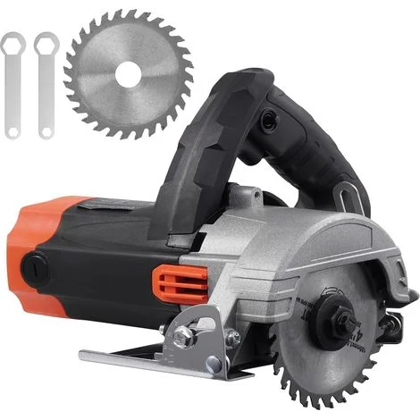 Sega circolare da 1500 W con spina, sega circolare da 220 V 13000 giri/min, sega circolare elettrica con pulsante di sicurezza, profondità di taglio massima di 38 mm (45°), 55 mm (90°), 1 lama
