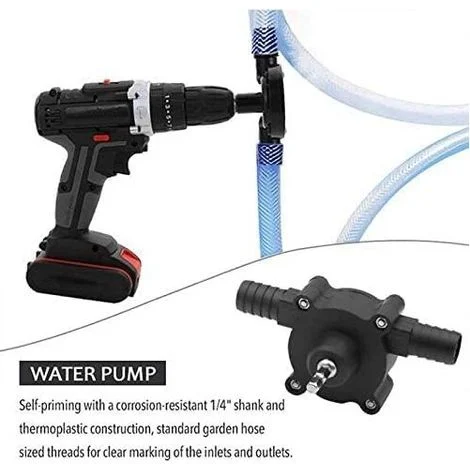 Pompa elettrica per trapano, mini pompa dell'acqua, pompa elettrica portatile per trapano, pompa autoadescante portatile, pompa per trapano domestica, piccola pompa dell'acqua per casa e giardino, 6,3