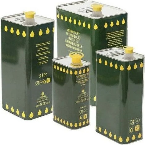 Contenitore per olio in banda stagnata con tappo ermetico e maniglia - 2 Lt