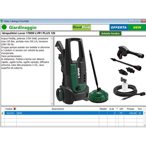 IDROPULITRICI LAVOR 1700W LVR1 PLUS 120