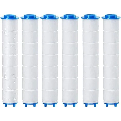 Filtri doccia sostituibili da 6 pezzi, 9,5 x 2,4 cm, filtro doccia rimovibile, osmosi inversa, filtrazione di cloro, fluoro e particelle (9,5 x 2,4 cm)