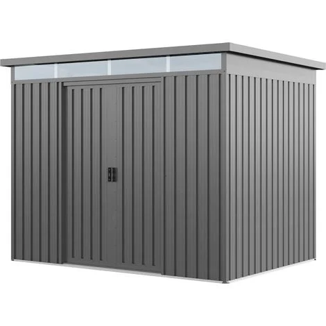 GFP Primeyard Casetta da giardino metallo 220x160x200 cm Armadio da esterno per attrezzi grigio