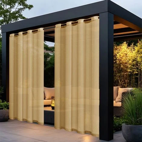 Tende da esterno trasparenti per patio, impermeabili – 2 pannelli con occhielli, per soggiorno, camera da letto, veranda, pergola, baita, 132 x 274 cm, arancioni