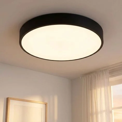 Plafoniera LED lampada soggiorno camera da letto luce metallo nero CCT D 37,8