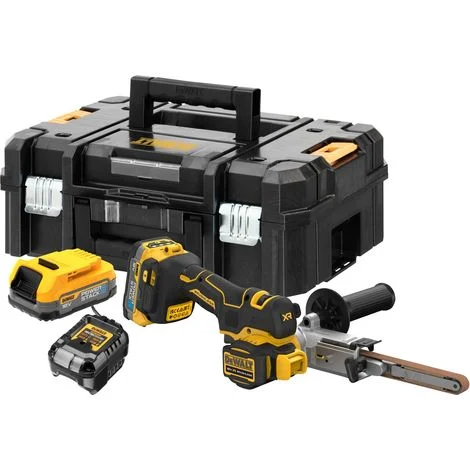 Lima a nastro a batteria DeWALT DCM200E2T, 2x 1,7 Ah Powerstack e caricatore in TSTAK