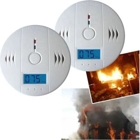 Confezione da 2 rilevatori di gas CO, rilevatori di CO, rilevatori di monossido di carbonio con schermo LCD -Crezuo