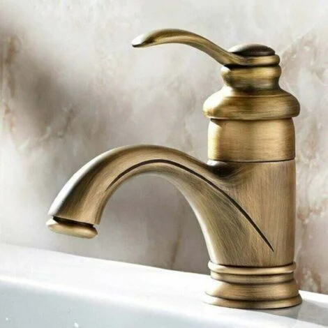 Rubinetto retrò antico, lavabo da bagno in stile europeo, miscelatore per acqua calda e fredda con finitura bronzo, rubinetto per lavabo.