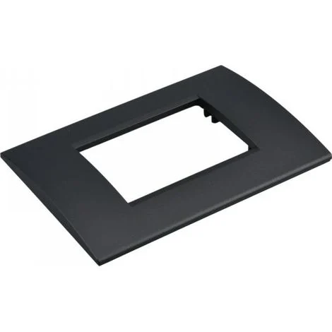 Placca Plastica Quadrata MBL 3M Nero Compatibile Bticino Living BLN89302