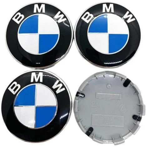 Set di 4 coprimozzi blu da 68 mm compatibili con cerchi BMW in ABS, accessori per auto