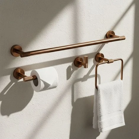 SET DI GANCI DA BAGNO REA GRID BRUSH COPPER 4 PIECES
