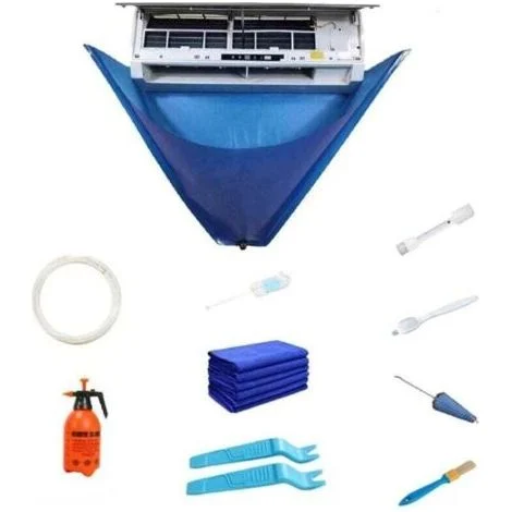 Kit per la pulizia del condizionatore d'aria - Kit di pulizia premium da parete - Borsa di servizio per condizionatori d'aria con tubo dell'acqua per unità AC mini split