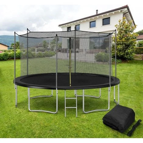 Rete di sicurezza per trampolino, in PE, ricambio per rete flessibile per trampolini a telaio tondo a 6 pali -Crezuo