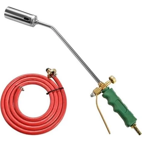 Lanciafiamme a GPL, robusta torcia lanciafiamme in acciaio inox con sistema di controllo a doppio interruttore, lunga 40 cm, adatta per applicazioni di cottura domestiche ed esterne.