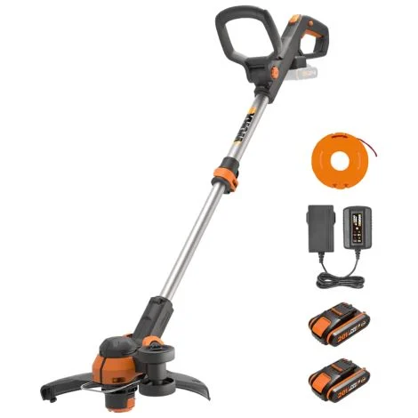 DECESPUGLIATORE A BATTERIA WORX WG163E CON 2 BATTERIE 2AH E CARICABATTERIE
