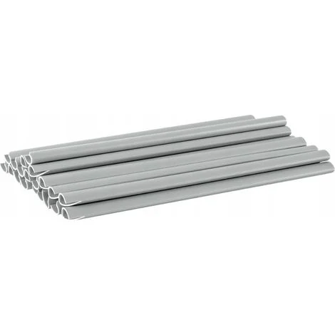 Set di 10 clip per il fissaggio del nastro per recinzioni, 19 cm, colore grigio.