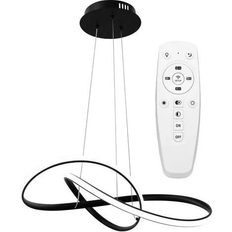 LAMPADA A SOSPENSIONE APP395-CP MODERNO NERO LED + TELECOMANDO 1-PUNTI LUCE 40W 55X55X14,5CM REGOLABILE