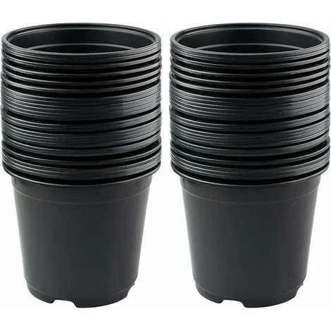 Set di 50 vasi da fiori in plastica nera, 15 cm, per piante grasse, verdure e talee (zhuoxuan)