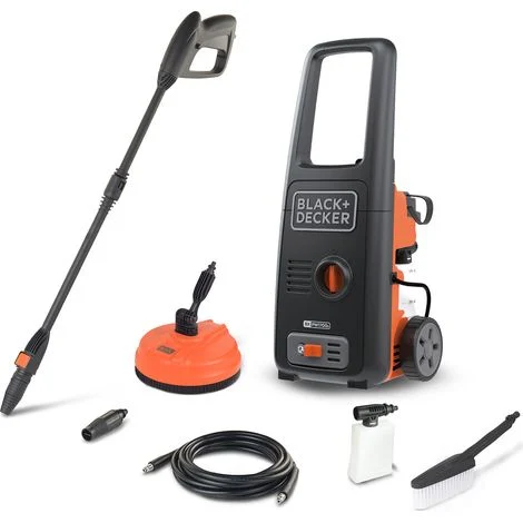 Black+Decker Idropulitrice BXPW1700PE ad Alta Pressione, per Auto ed Esterni Casa, con Lavapavimenti e Spazzola Fissa (1700 W, 130 bar, 450 l/h) Modello 2026