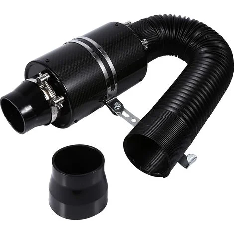 Kit di induzione del filtro dell'aria, kit universale per auto da 3" in fibra di carbonio, tubo di aspirazione dell'aria fredda, kit tubo flessibile di aspirazione