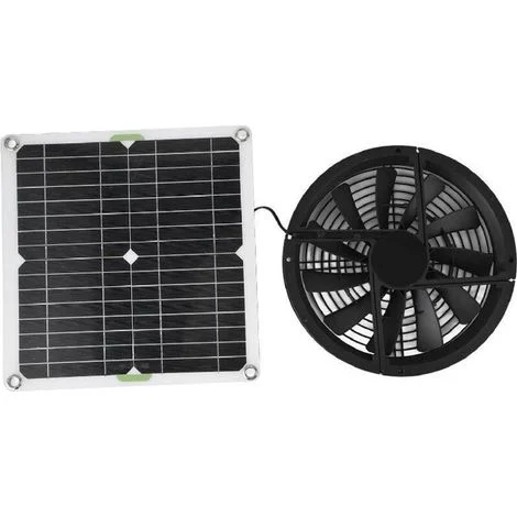 Kit ventilatore con pannello solare, ventilatore di scarico solare portatile impermeabile da 100 W 12 V con griglia metallica, per pollaio, serra, casetta da giardino, negozio di animali, condotto di
