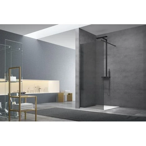 Swiss Aqua Technologies Set Schermo doccia 117x200 cm, vetro fumé. Nero (WI120KS-SET)