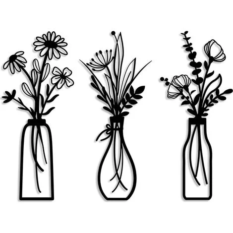 Decorazione murale a forma di fiore in metallo, composta da 3 pezzi, moderna arte da parete per soggiorno, cucina, bagno, camera da letto, sala da pranzo