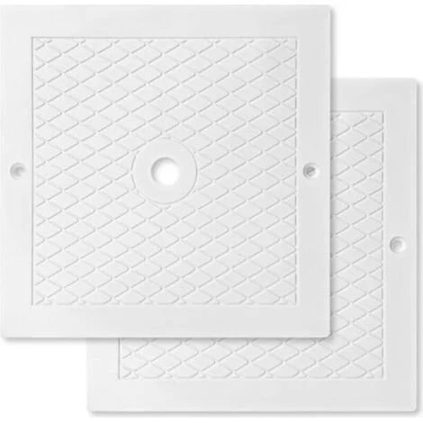 Coperchio/tappo di ricambio per skimmer per piscina Hayward SPX1082E, SP082, 1083, 1084, 1085, SP1086, quadrato, per piscine interrate, in plastica resistente, bianco, confezione da 2