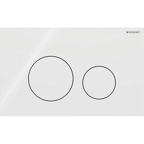 Placca Geberit Sigma40 Round Vetro Bianco Doppio Tasto115.628.SI.1 Vetro Bianco