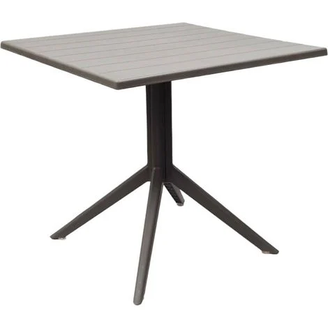 Tavolo Lipari in Polipropilene 80x80x74h Grigio da Esterno