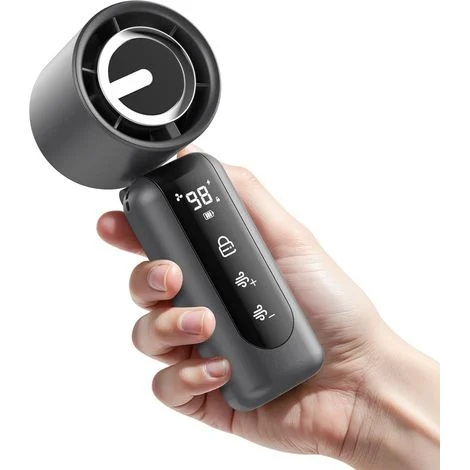 Mini ventilatore portatile, velocità regolabile (1-100), ventilatore personale turbo, batteria ricaricabile da 4000 mAh, display digitale AI, regali per donne e uomini, campeggio e viaggi