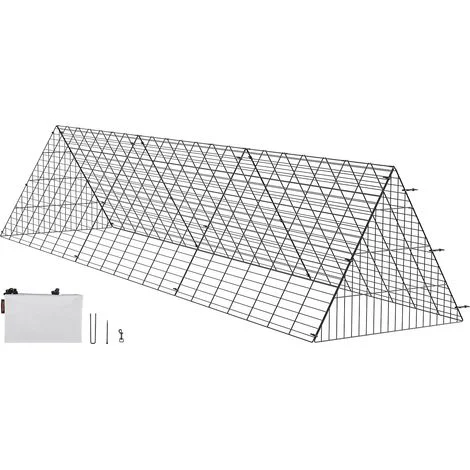 VEVOR Tunnel per Polli 300 x 71 x 61,5 cm (L x P x A) Recinto per Pollai Portatili per Facile Installazione allEsterno, Tunnel per Polli Portatili da Cortile, Adatto per Polli, Anatre, Conigli, Nero