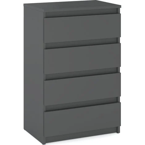 Cassettiera grigio opaco da 60 cm, mobile porta TV per soggiorno e camera da letto.