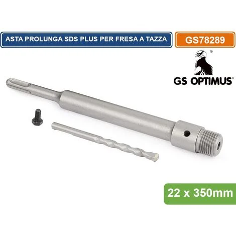GS OPTIMUS GS78289 ASTA ALBERO PER FRESA PERFORATRICE A TAZZA 350MMCON ATTACCO SDS PLUS M22