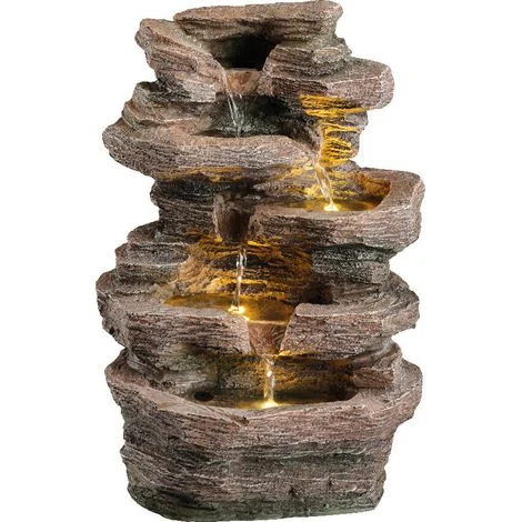 FONTANA ROCCIOSA 21X27XH39CM CON 3 LED A LUCE CALD