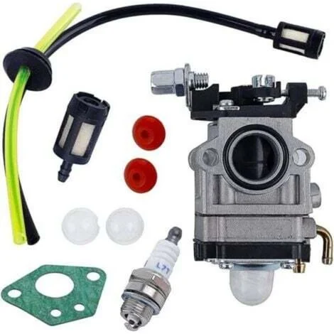 Kit carburatore per decespugliatore da 52 cc, 49 cc e 43 cc con guarnizione, tubo flessibile, candela e filtro del carburante