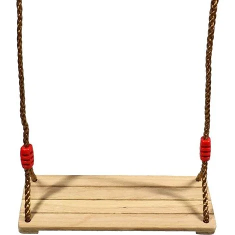 Altalena in legno per bambini e adulti, seduta con corde regolabili per alberi e parchi giochi