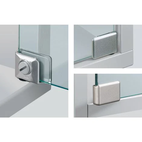 Cerniera per porte in vetro ET150 HETTICH - Nichel opaco - Superiore e inferiore - 20870