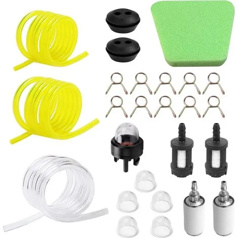 Kit tubo carburante 26 pezzi per decespugliatore, tubo carburante universale per decespugliatore, parti per decespugliatore a benzina per motoseghe con motore piccolo